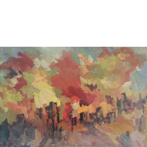 Ank Overweel, Painter, Oil on paper, 1965, Painting
