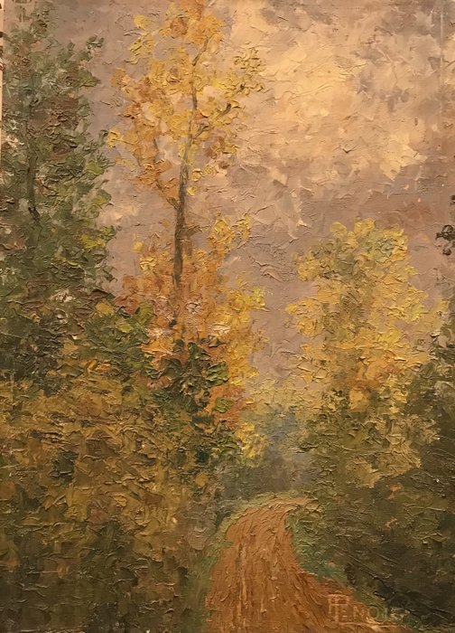 Robert Noir, painter, Oil on panel, ca. 1890-1910